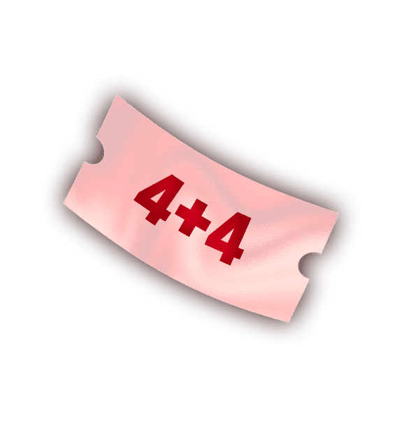 4+4